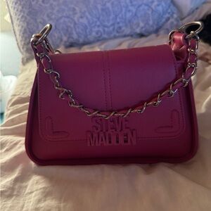 Steve Madden Fuchsia Chain Shoulder Bag